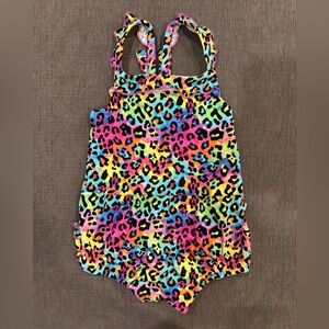 Bums & Roses Romper Rainbow Leopard Print